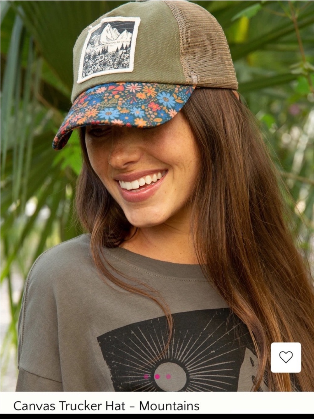 Natural Life The Mountains Are Calling Baseball Hat Wildflowers on Blue NWT🌿